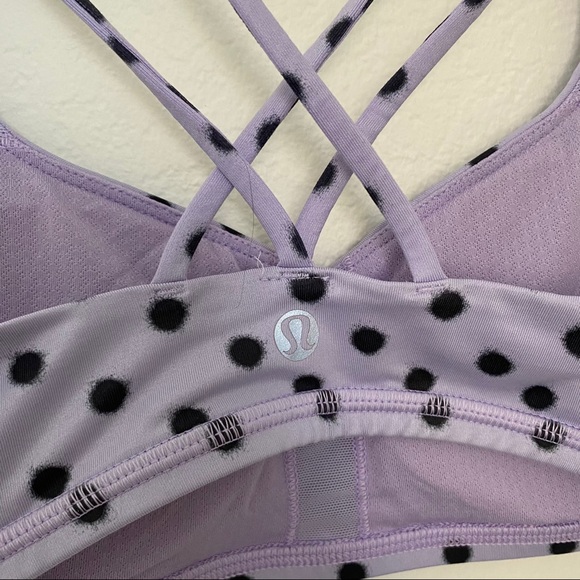 Lululemon Free To Be Bra-High Noon Dot Lilac/Black - Picture 6 of 7